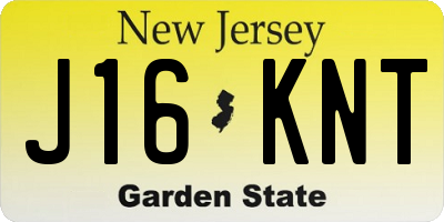 NJ license plate J16KNT