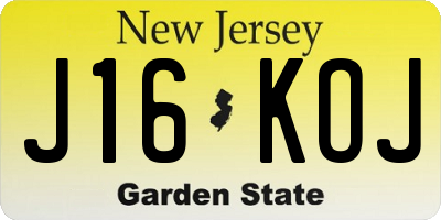 NJ license plate J16KOJ