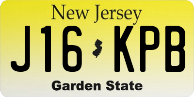 NJ license plate J16KPB