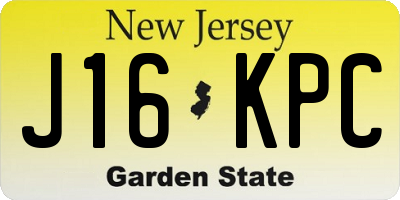 NJ license plate J16KPC
