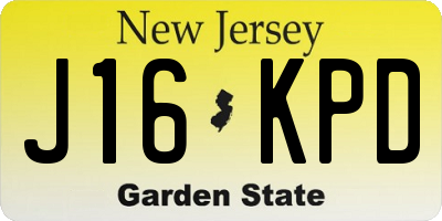 NJ license plate J16KPD