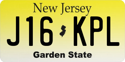 NJ license plate J16KPL