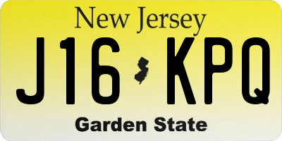 NJ license plate J16KPQ