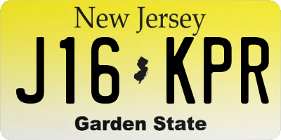 NJ license plate J16KPR