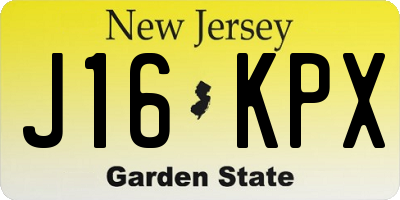 NJ license plate J16KPX