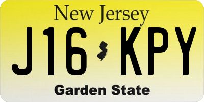NJ license plate J16KPY