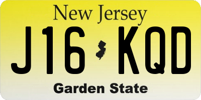 NJ license plate J16KQD