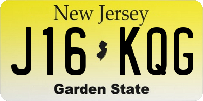 NJ license plate J16KQG
