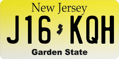 NJ license plate J16KQH