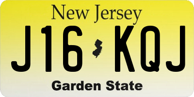 NJ license plate J16KQJ