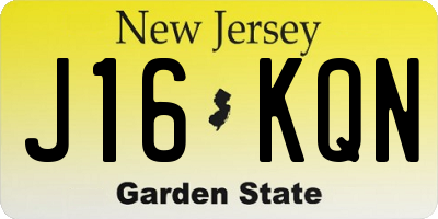 NJ license plate J16KQN