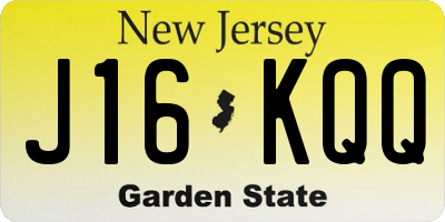 NJ license plate J16KQQ