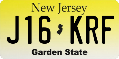 NJ license plate J16KRF