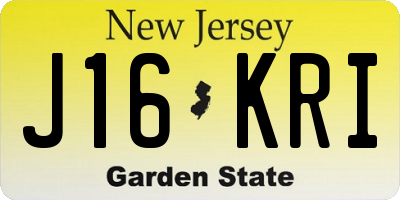 NJ license plate J16KRI