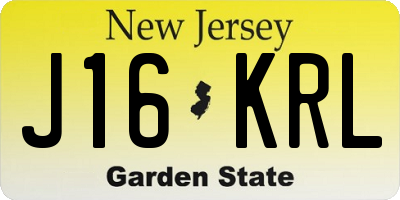 NJ license plate J16KRL