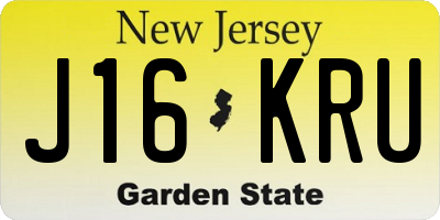 NJ license plate J16KRU