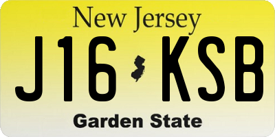 NJ license plate J16KSB