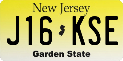 NJ license plate J16KSE