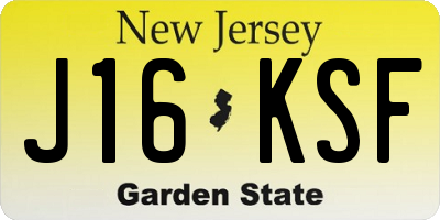 NJ license plate J16KSF