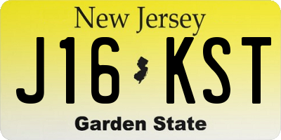 NJ license plate J16KST