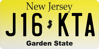 NJ license plate J16KTA