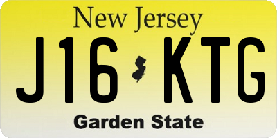 NJ license plate J16KTG