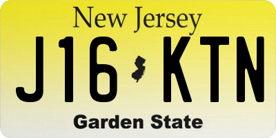 NJ license plate J16KTN