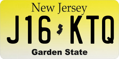 NJ license plate J16KTQ
