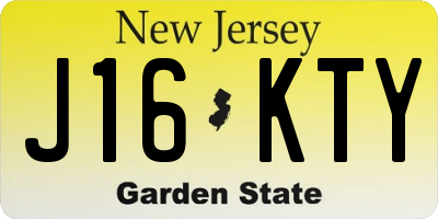 NJ license plate J16KTY