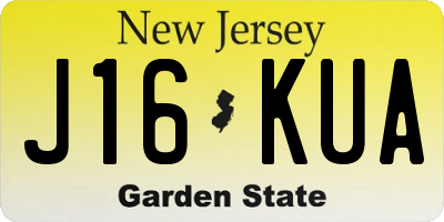 NJ license plate J16KUA