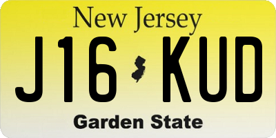 NJ license plate J16KUD