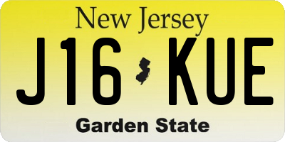 NJ license plate J16KUE