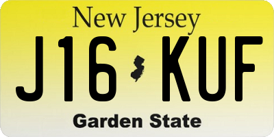 NJ license plate J16KUF