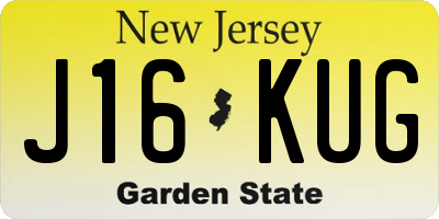 NJ license plate J16KUG