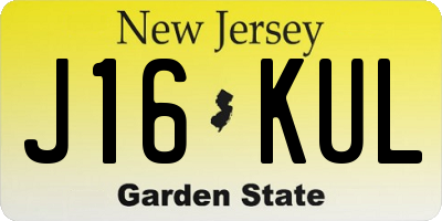 NJ license plate J16KUL