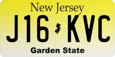 NJ license plate J16KVC