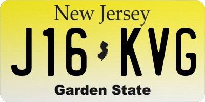 NJ license plate J16KVG