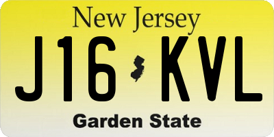 NJ license plate J16KVL