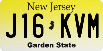 NJ license plate J16KVM