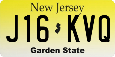 NJ license plate J16KVQ