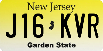 NJ license plate J16KVR