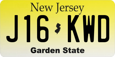 NJ license plate J16KWD