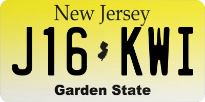 NJ license plate J16KWI
