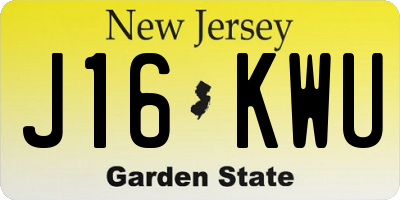 NJ license plate J16KWU