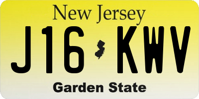 NJ license plate J16KWV