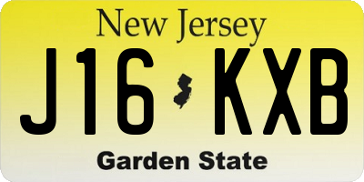 NJ license plate J16KXB