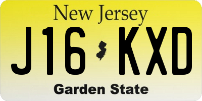 NJ license plate J16KXD