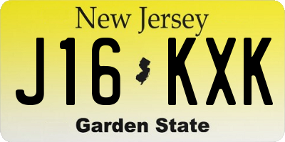 NJ license plate J16KXK