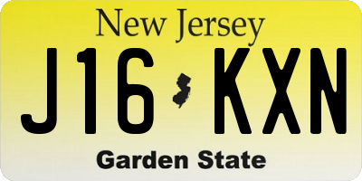 NJ license plate J16KXN
