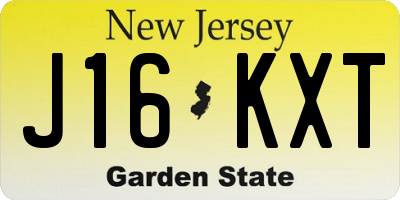 NJ license plate J16KXT